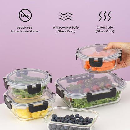 24Pc Borosilicate Glass Storage Containers with Lids | 12 Airtight/Freezer Safe Food Storage Containers for Pantry and Kitchen | Meal Prep Container for Lunch | Glass Tupperware Set5