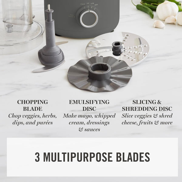 10 Cup Food Processor & Electric Chopper, One Touch Pulse | Bpa-Free Bowl, 3 Multipurpose Blades, Easy Food Prep, Chop, Slice, Shred, Puree, Emulsify, Speed Dial, Wide Feed Chute, Gray3