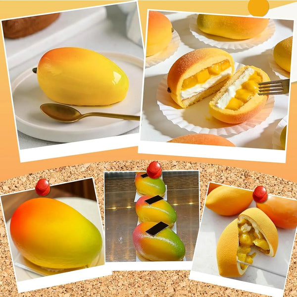 Mango Shape Cake Mold - Fruit Pudding Mango Silicone Molds for Baking | 4 Cavity 3D Mango Molds for Pastry, Ice Cream, Mousse Cake Decoration Mould Supplies, Food-Grade Silicone2