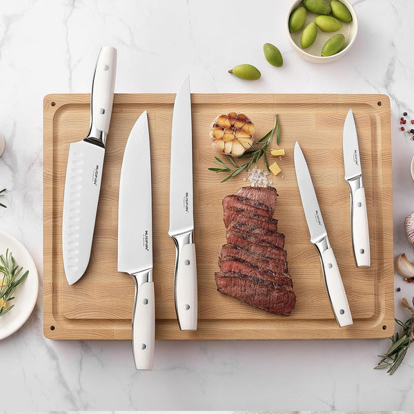 5-Piece Chef Knife Set, Professional Ultra Sharp Kitchen Knives for Cooking High Carbon Stainless Steel, with Ergonomic Handle Design (Five)9