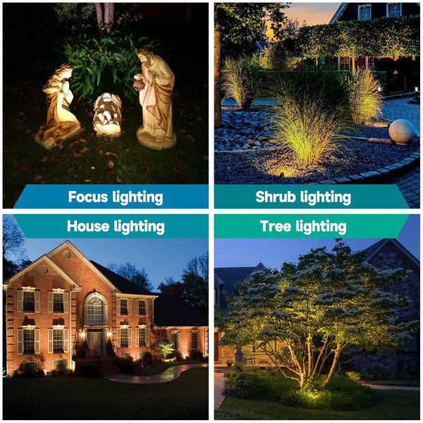 Solid Brass Landscape Lighting, 12V Heavy Duty Low Voltage Landscape Spotlights, LED Spot Lights for Outdoor Uplighting, Classic Bronze Accent Light Fixture without MR16 Bulb, 6 Pack6