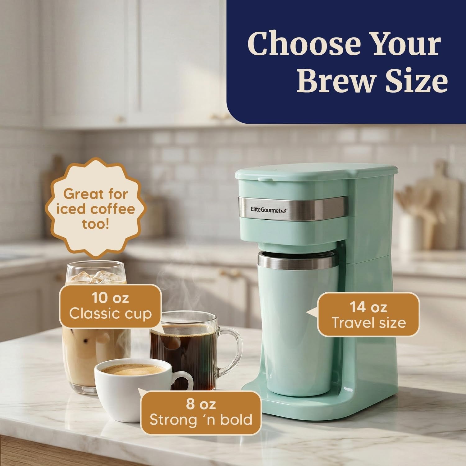 ehc113m-personal-single-serve-compact-coffee-maker-mint-includes-14oz-stainless-steel-interior-thermal-travel-mug-reusable-filter-compatible-with-coffee-grounds