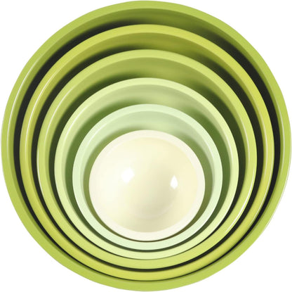 Melamine Mixing Bowls with Lids - 12 Piece Nesting Bowls Set 6 Bowls and 6 Lids, Mixing Bowl Set (Green Ombre)4