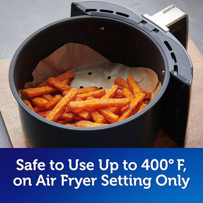 Kitchens Air Fryer Liners Disposable, Unbleached Parchment Paper Sheets, 50 Count | Pre-Cut Disposable Parchment Paper Sheets, Fits round and Square Air Fryers, Safe up to 400F, Perforated for Better Airflow6