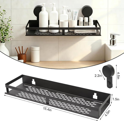 Suction Cup Shelf for Mirror,15.4 Inch No Drill Carbon Steel Rack2