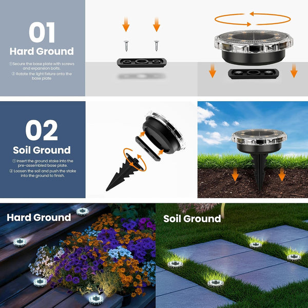 Solar Ground Lights Outdoor, Pathway Lights 20 Pack Cool White6