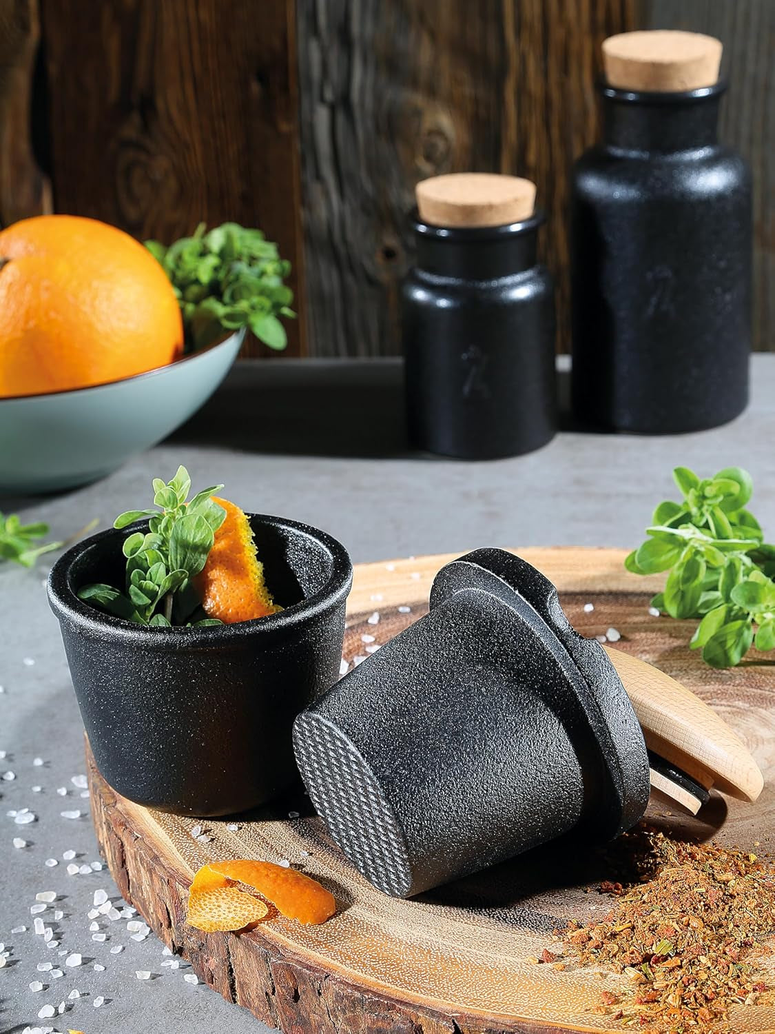 cast-iron-spice-grinder-set-with-beech-wood-lid-spice-mill-herb-and-seed-grinder-3-inches-black