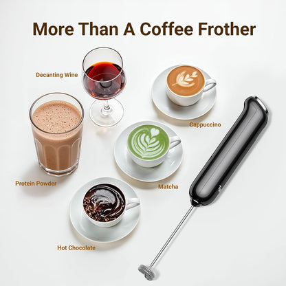 Instawhisk Milk Frother with Variable Speed, Rechargeable Coffee Frother Wand with Detachable Double Whisk, Drink Mixer Handheld Electric Stirrer for Latte, Cappuccino, Matcha, Almond Milk, Protein8