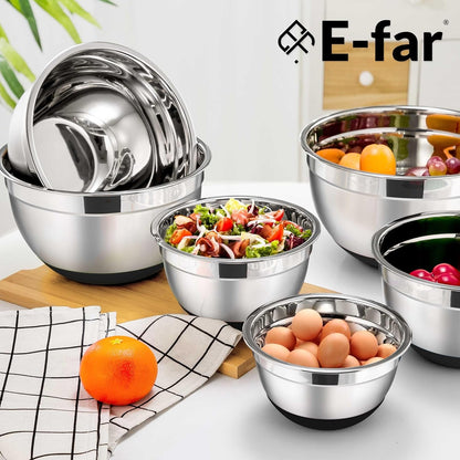 Stainless Steel Mixing Bowls with Lids Set, 5-Piece, Black8