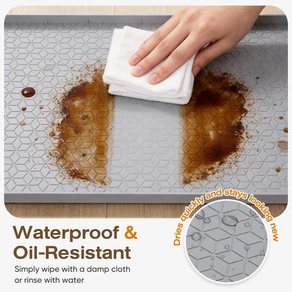 Waterproof under Sink Mat, 34"X22", Drip Tray Shelf Liner, Grey | Silicone, Cabinet Protector, Home Organizer, for Kitchen, Bathroom, Multipurpose, Easy Clean, Leak Proof, Organizes Cabinets6