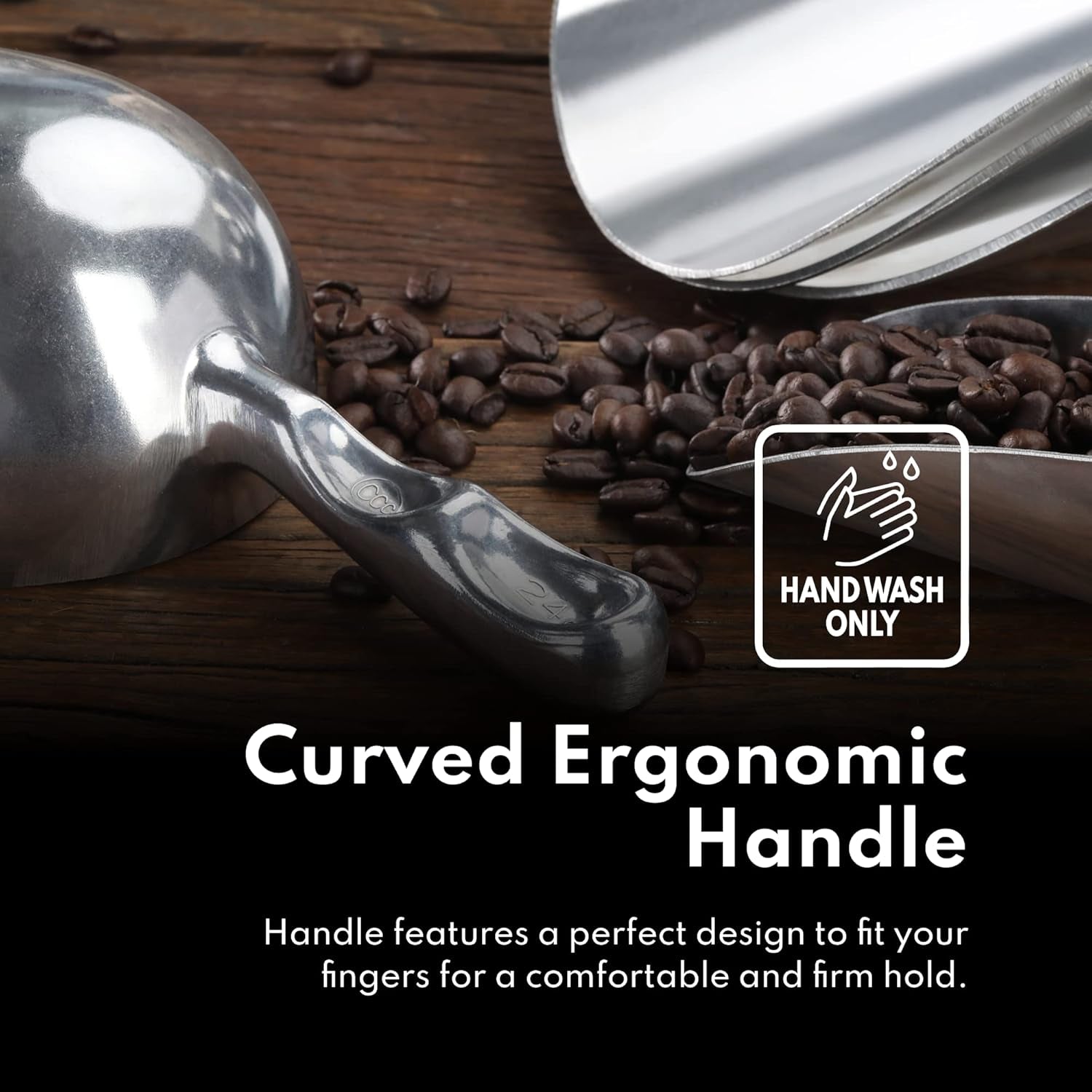 34547-one-piece-cast-aluminum-round-bottom-bar-ice-flour-utility-scoop-24-ounce-silver-hand-wash-only