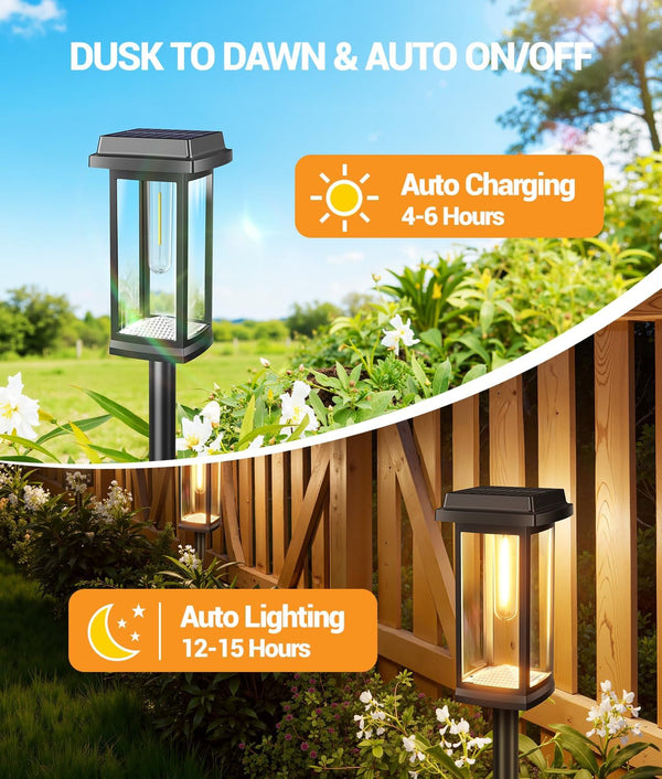 Solar Pathway Lights Outdoor, 8 Pack Upgraded Solar Garden Lights Solar Powered, Solar Lights Outdoor Waterproof IP65, 15 Hours Outdoor Solar Lights for Yard Patio Landscape Walkway Driveway Decor5