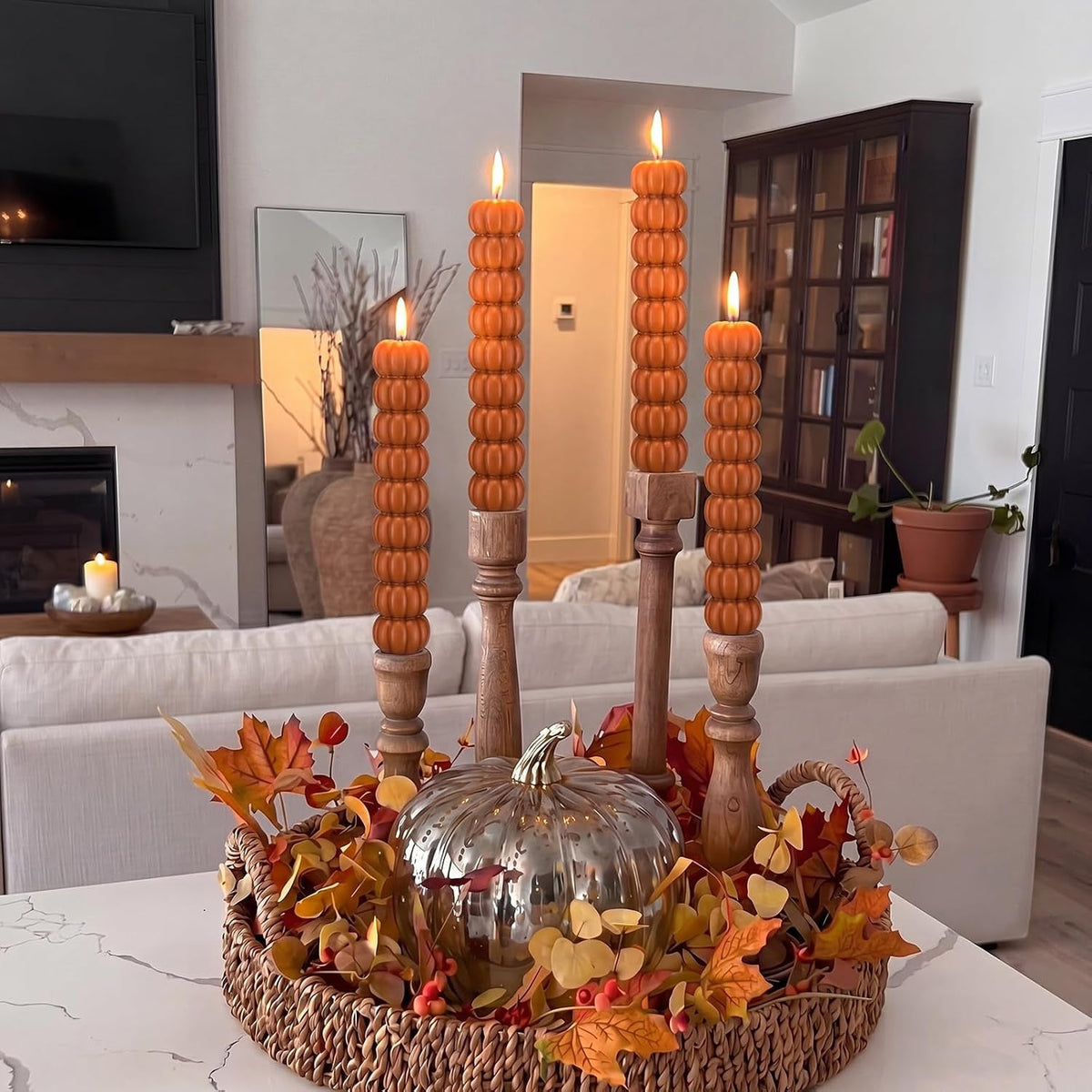 5-pcs-pumpkin-taper-candles-autumn-halloween-gifts-warm-brown