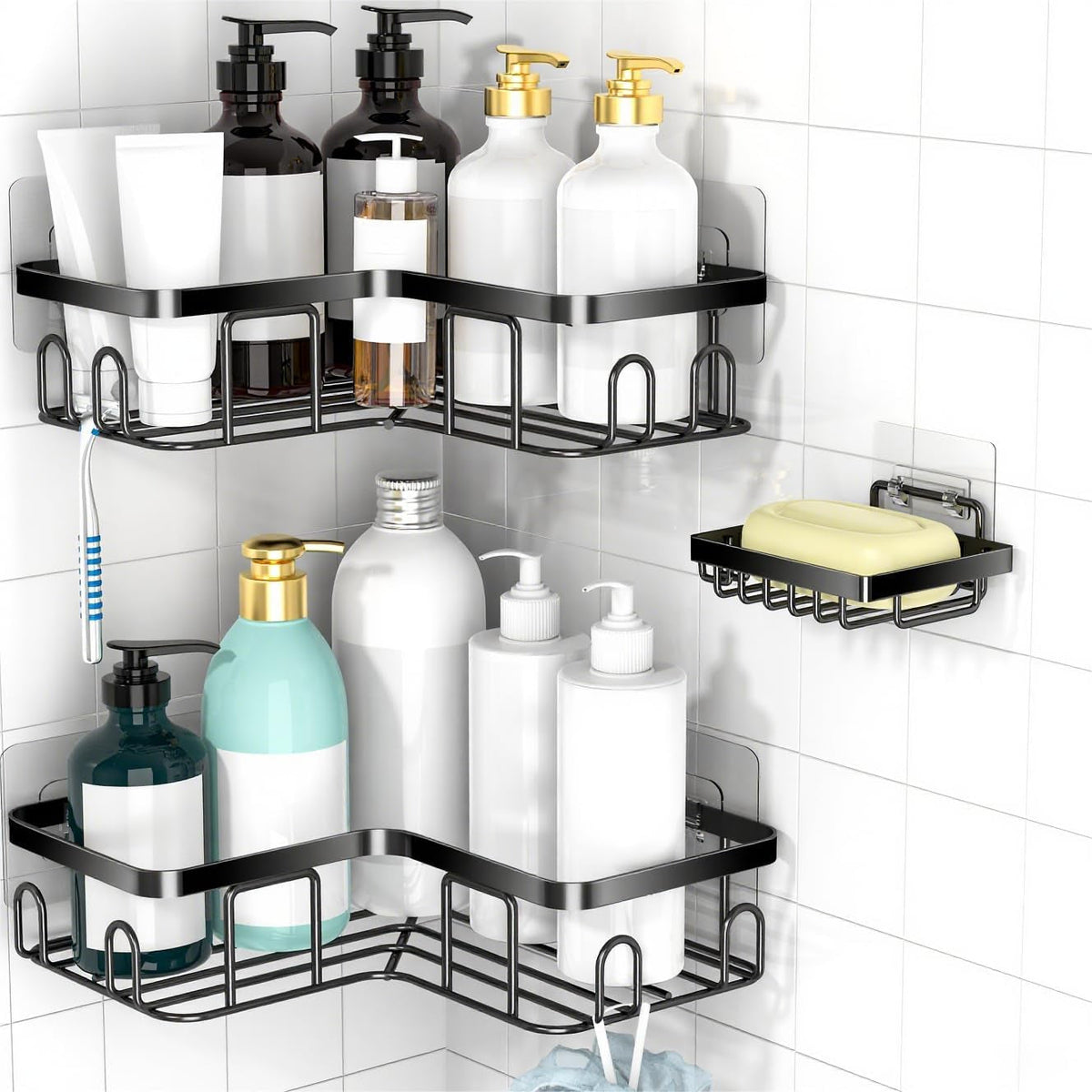 corner-shower-caddy-shelf-organizer-rack-self-adhesive-black-bathroom-shelves-basket-home-wall-shower-inside-organization-and-storage-decor-rv-accessories-first-apartment-essentials