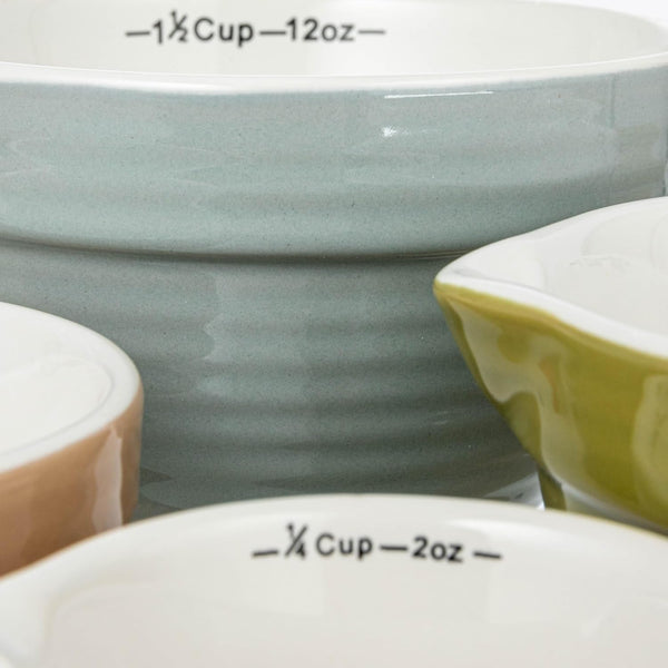 Creative Co-Op Stoneware Batter Bowl Measuring Cups, Set of 4 Sizes, Multicolor3