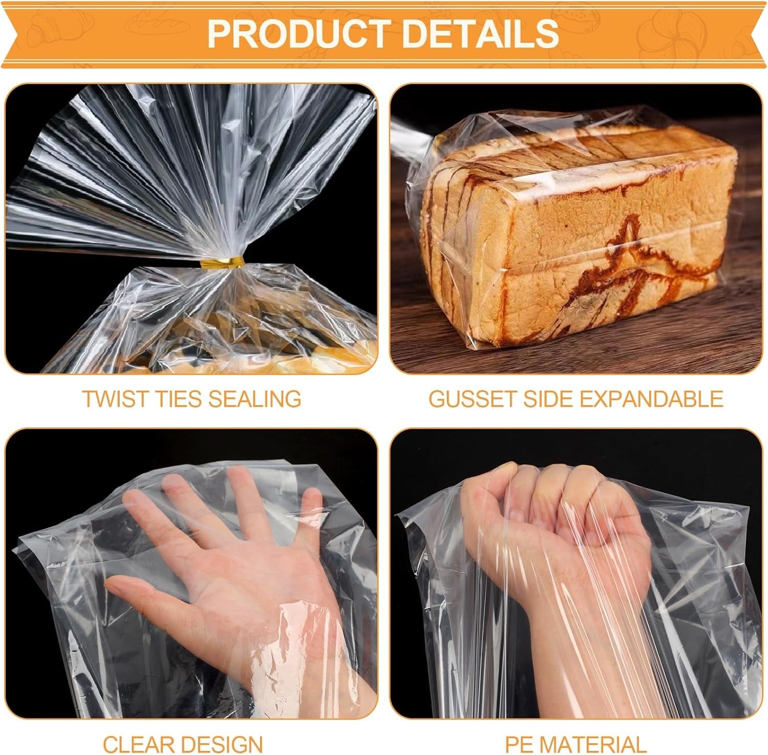 70-pack-bread-bags-100-pack-ties-8-x-4-x-18-clear-bread-bags-for-homemade-bread-reusable-plastic-bread-storage-bags-for-bakers-bakery-owners