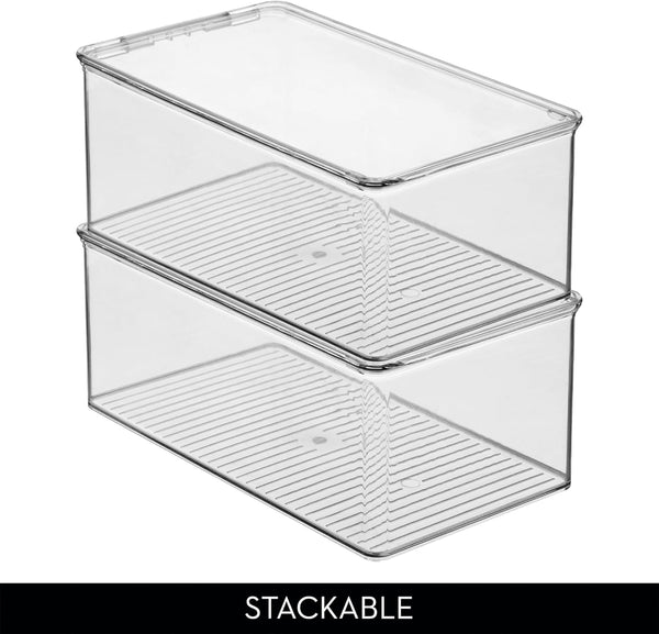 Stackable Shoe Box with Hinged-Lid, Clear5