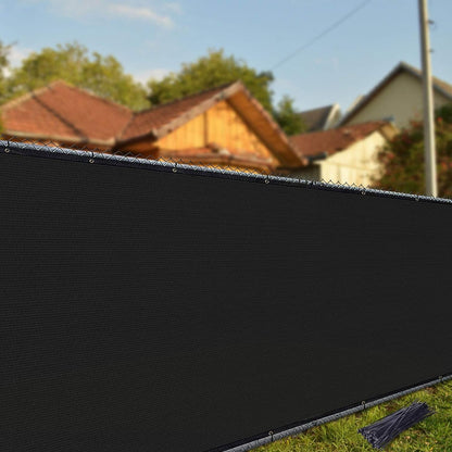 Icover 4X50Ft Privacy Screen Fence, Outdoor Fencing Panels, Garden Windscreen Mesh Shade Sail Net Barrier, Include Reinforced Bindings and Brass Grommets Cable Zip Ties, Black8