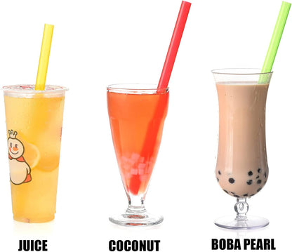 12 Pcs Reusable Boba Straws, 10.5 Inch Smoothie Straws with 2 Brushes | 12 Colors 0.51-Inch Wide Plastic Straws with Angled Tips for Bubble Tea, Milkshaks, Tapioca Pearls, Thick Drinks, BPA Free8