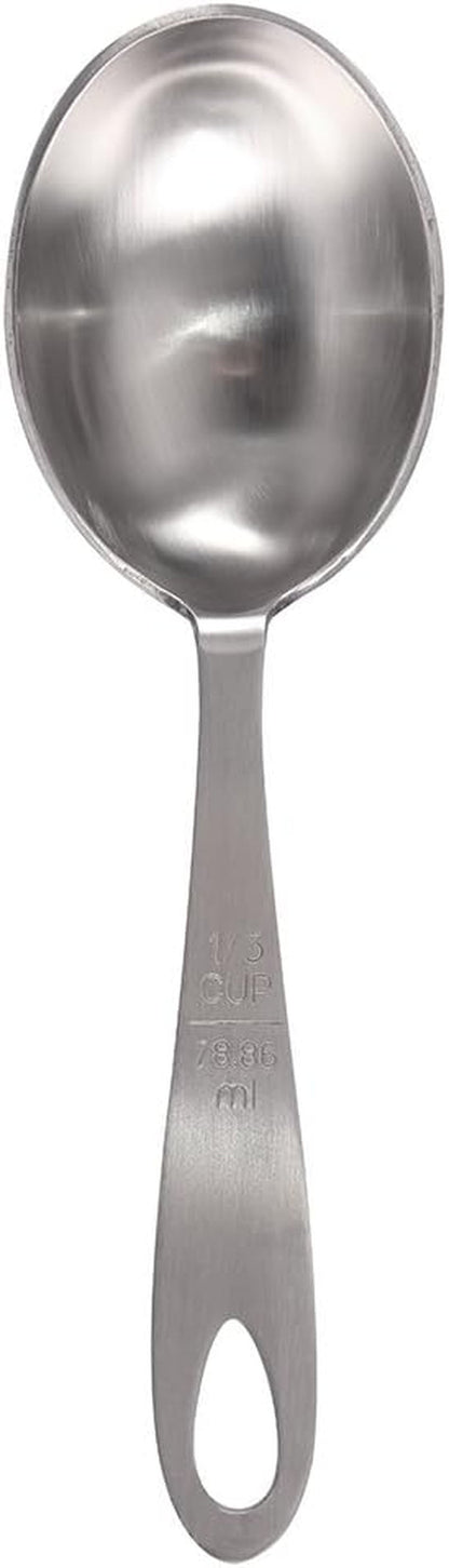MPC4 4-Piece Stainless Steel Measuring Scoop Set,Silver, 9 Inches Long5