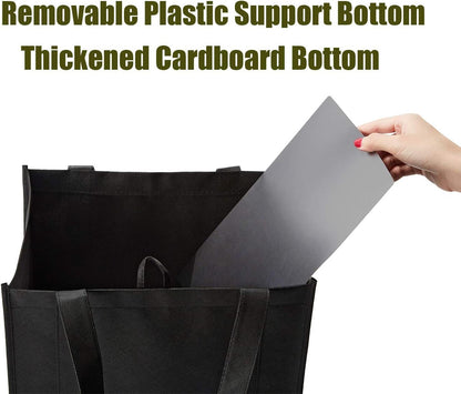 10 Pack Reusable Reinforced Handle Grocery Bags - Heavy Duty Large Shopping Totes with Thick Plastic Bottom Can Hold 40 Lbs4