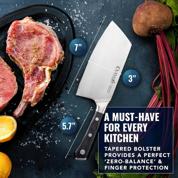 Meat Cleaver Knife, 7" Heavy Cleaver Butcher Knife – German Steel6