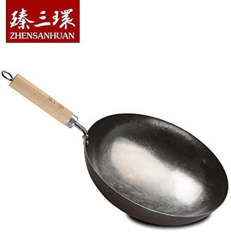 zhensanhuan-chinese-hand-hammered-iron-pow-woks-and-stir-fry-pans-wooden-handle-silver-not-seasoned-32cm