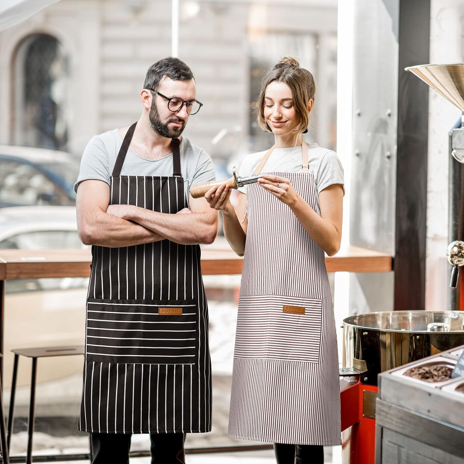 2-pack-adjustable-bib-apron-with-2-pockets-chef-cooking-kitchen-restaurant-aprons-for-women-men