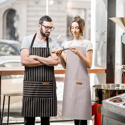 2 Pack Adjustable Bib Apron with 2 Pockets Chef Cooking Kitchen Restaurant Aprons for Women Men5