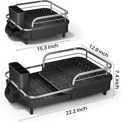 Expandable Dish Drying Rack for Small Kitchen Counter, Black4