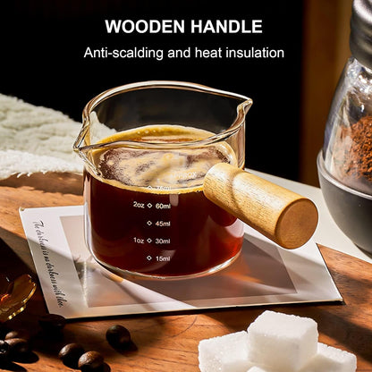 Espresso Measuring Cup with Handle, 3.5 Oz Double-Spout Glass4