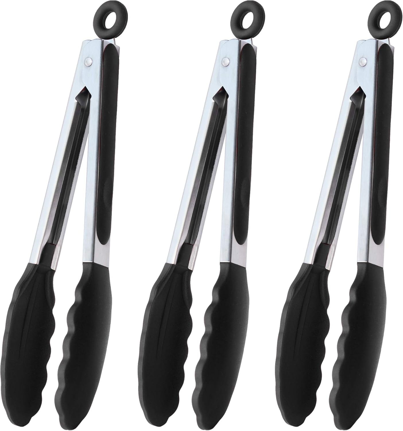 serving-tongs-9-cooking-tongs-with-silicone-tips-set-of-3-black