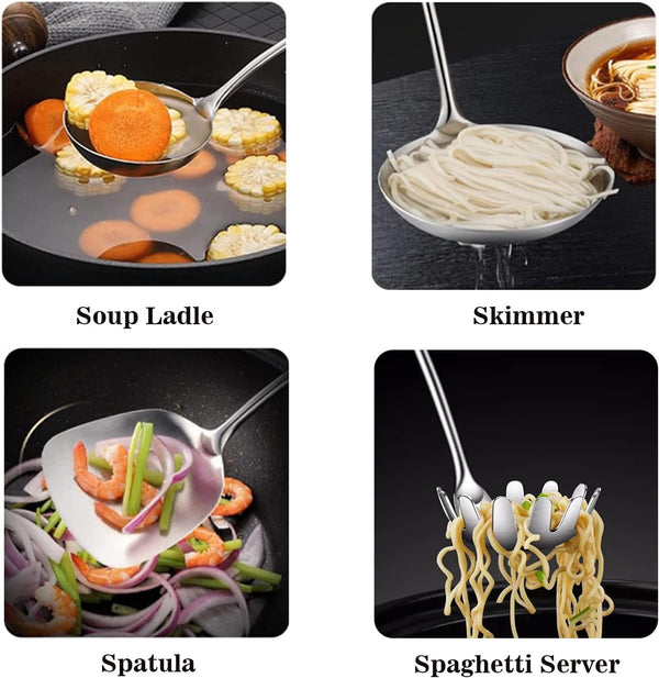 Stainless Steel Kitchen Cooking Utensils Set 6 PCS Dishwasher Safe4