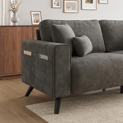85" Loveseat Sofa, Chenille Couch with Deep Seat, Dark Grey8