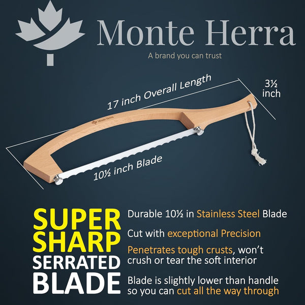 Bread Knife for Homemade Bread 17" Wooden Sourdough Bread Knife - 2 Blades8