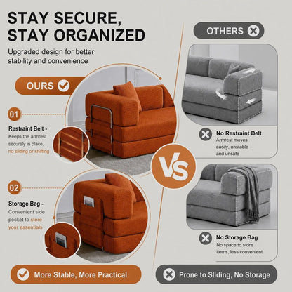 79.5" Convertible Futon Sofa Bed, Boneless Couch for Living Room6