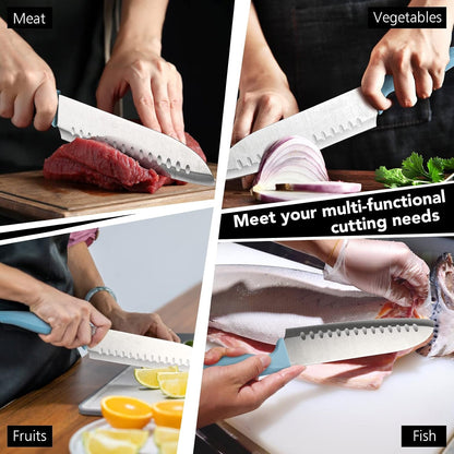 7 Inch Chef'S Knive Sets Paring Knives Japanese Chefs Knife Fruit and Vegetable Knife Stainless Steel Kitchen Utility Knives with Blade Guards(1 Pcs)4