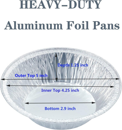 (50 Pack Pie Pans 5 Inch,Mini Pie Tins HEAVY-DUTY Disposable Aluminum Foil Tart,Pie Pans for Baking Personal Mini Pies, Easily Stack & Store, Freeze & Reheat2
