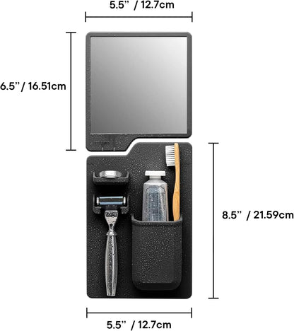 Harvey & Oliver, Shower Organizer & Shaving Mirror - Charcoal12