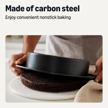 Nonstick Carbon Steel round Cake Pans, Dishwasher and Oven-Safe up to 428°F, 9 In., Set of 23