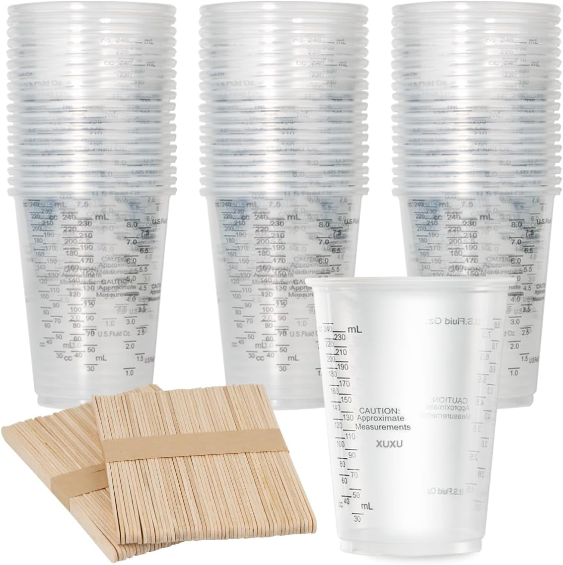 100pcs-8oz-graduated-clear-plastic-measuring-cups