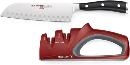 Wusthof Classic IKON 7" Santoku W/2 Stage Asian Knife Sharpener1