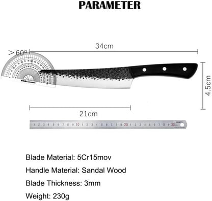 Meat Cleaver, 8.3 Inch Slicing Knife Boning Butcher Knife 5Cr15Mov Non-Stick Blade Knives Wood Handle2