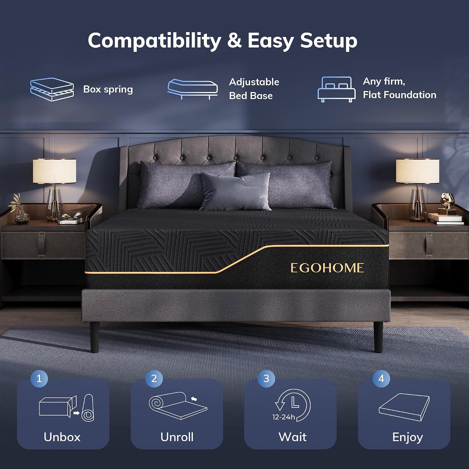 egohome-king-size-12-inch-firm-hybrid-mattress