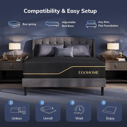 EGOHOME King Size 12 Inch Firm Hybrid Mattress7