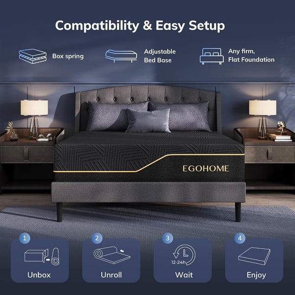 EGOHOME King Size 12 Inch Firm Hybrid Mattress7