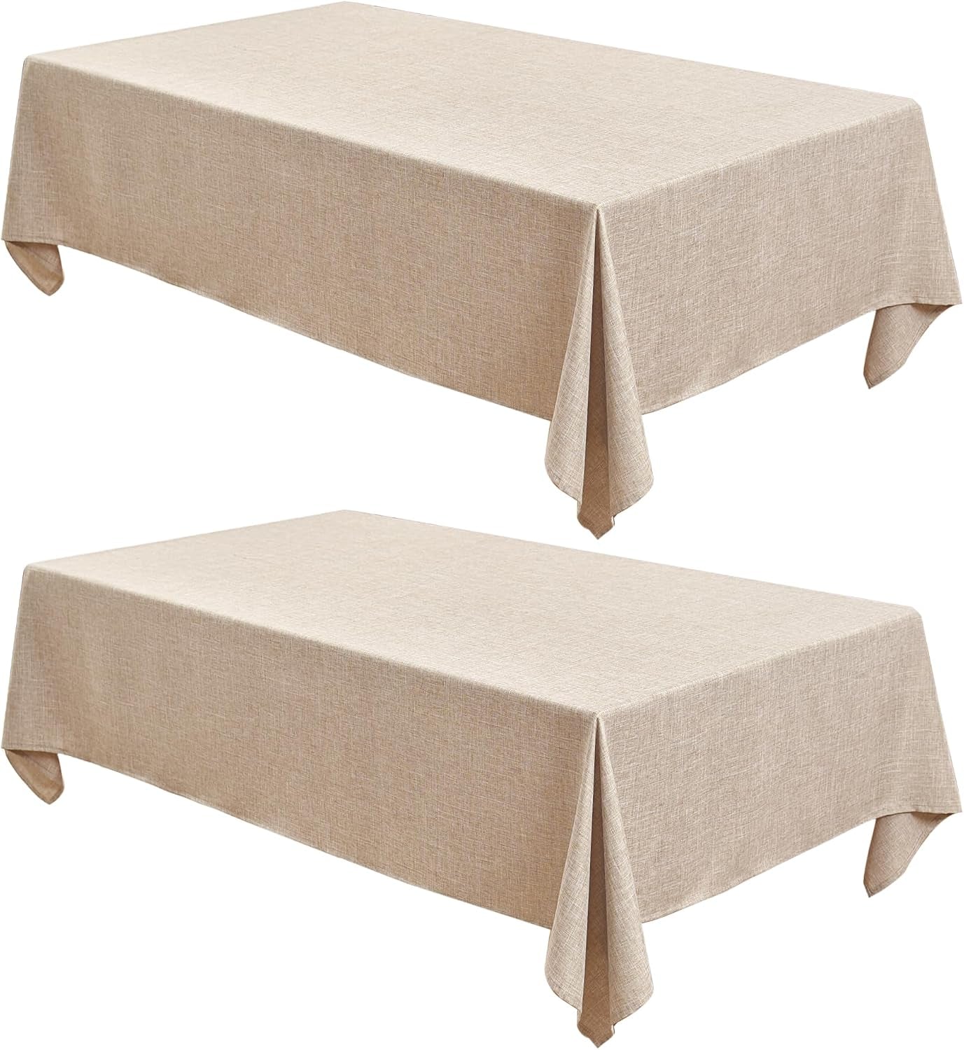 2-pack-beige-faux-linen-tablecloths-rectangle-60x84-inch