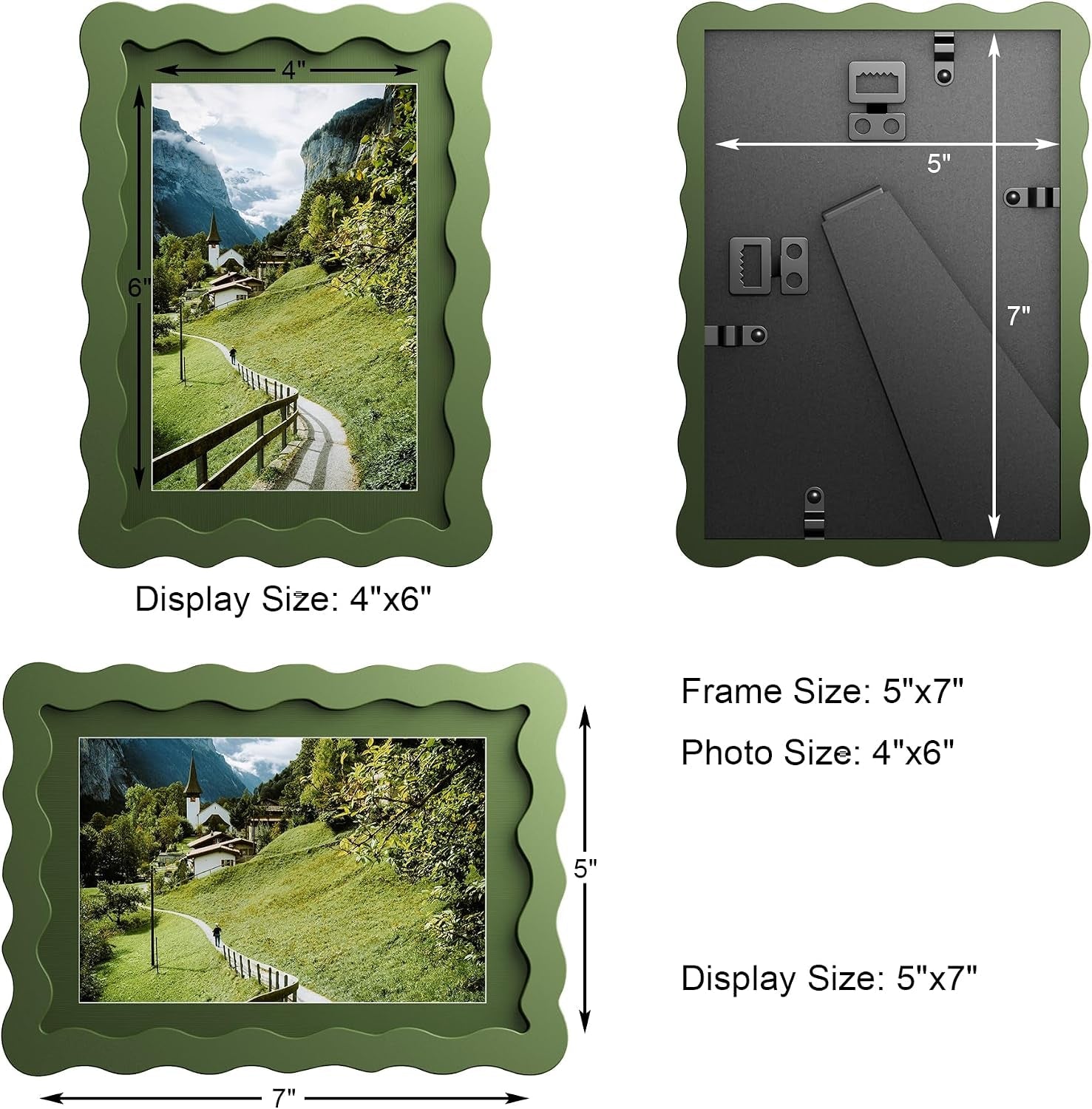5x7-wavy-picture-frame-with-4x6-mat-5-x-7-wood-frame-real-glass