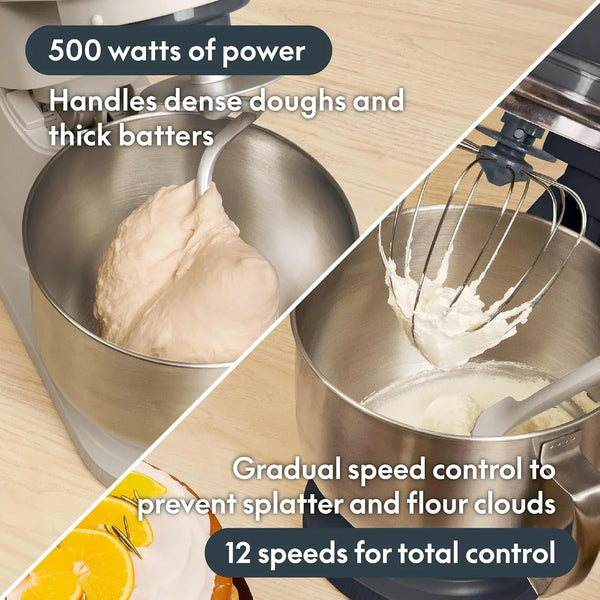STIR 5.3Qt Tilt-Head Stand Mixer, 12-Speed Countertop Mixer, Oatmilk3