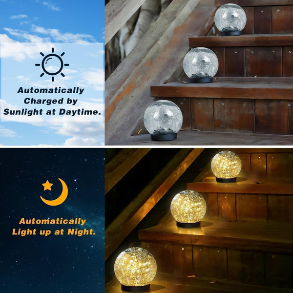 6 Pack 3.9" Solar Garden Lights Outdoor Waterproof, Warm White3